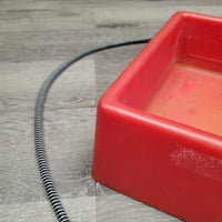 Square Plastic Heated Water Dish, Metal Covered Cord *gc, stains, scratches, WORKS