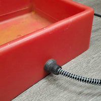 Square Plastic Heated Water Dish, Metal Covered Cord *gc, stains, scratches, WORKS
