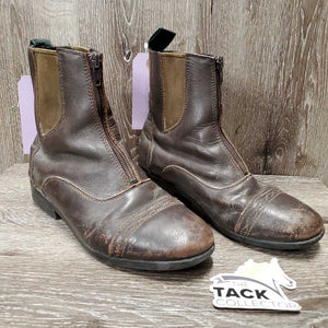 JUNIORS Paddock Boots, Zips *gc/fair, clean, v.rubbed & scraped, toe dents, pills, rubs, hair, residue