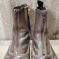JUNIORS Paddock Boots, Zips *gc/fair, clean, v.rubbed & scraped, toe dents, pills, rubs, hair, residue
