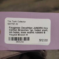 JUNIORS Hvy Cotton Breeches *gc, faded, stain, sm holes, knee seams: rubbed & frayed
