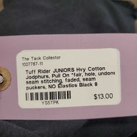 JUNIORS Hvy Cotton Jodphurs, Pull On *fair, hole, undone seam stitching, faded, seam puckers, NO Elastics
