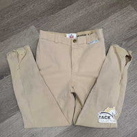 JUNIORS Hvy Breeches *gc, older, shrunk?puckered, faded, knees: pilly, stretched & undone stitching