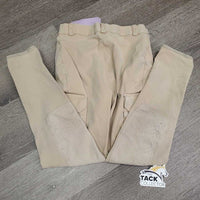 JUNIORS Hvy Breeches *gc, older, shrunk?puckered, faded, knees: pilly, stretched & undone stitching