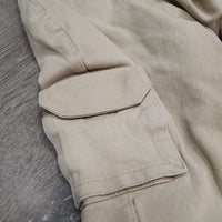 JUNIORS Hvy Breeches *gc, older, shrunk?puckered, faded, knees: pilly, stretched & undone stitching