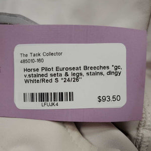 Euroseat Breeches *gc, v.stained seta & legs, stains, dingy