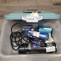 2 Spd Clippers, 10 Blade, Cover, 2 springs, oil, grease, lube, brush, wash, Box *vgc, clean, mnr hair, SOUND Great, WORK, marker