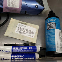 2 Spd Clippers, 10 Blade, Cover, 2 springs, oil, grease, lube, brush, wash, Box *vgc, clean, mnr hair, SOUND Great, WORK, marker
