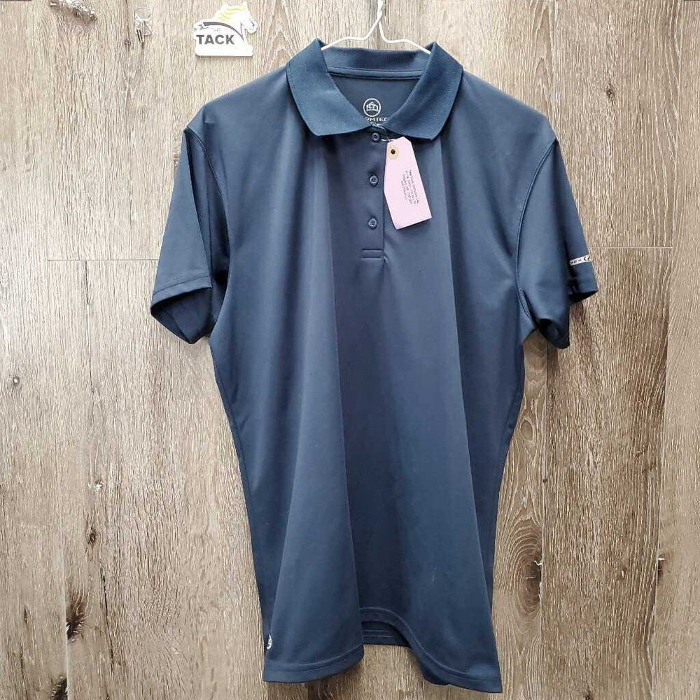 SS Polo Shirt, 1/4 Button Up *gc, snags, cracked & missing logo