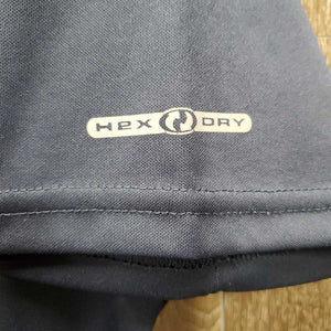 SS Polo Shirt, 1/4 Button Up *gc, snags, cracked & missing logo