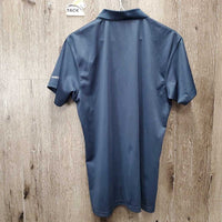 SS Polo Shirt, 1/4 Button Up *gc, snags, cracked & missing logo
