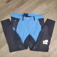 Full Seat Breeches *gc, undone seam stitching, faded, stains, dirt?, inside: curled waist & pills
