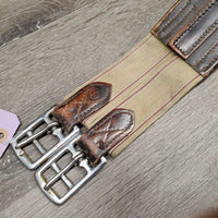 Synthetic Leather Girth, x2 els *gc, stiff, rubs, faded, dry, mnr dirt/dust & hairy seams
