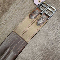Synthetic Leather Girth, x2 els *gc, stiff, rubs, faded, dry, mnr dirt/dust & hairy seams