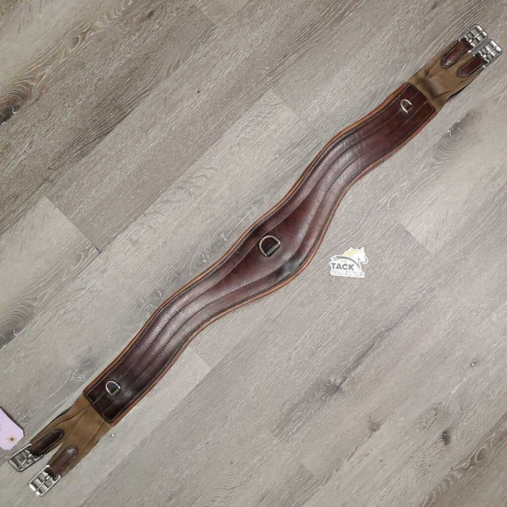 Anatomical Leather Girth, x1 els, 3x D Rings *gc, dry, rubs, hairy seams, rubs, deep creases, scrapes, older