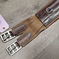 Anatomical Leather Girth, x1 els, 3x D Rings *gc, dry, rubs, hairy seams, rubs, deep creases, scrapes, older
