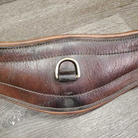 Anatomical Leather Girth, x1 els, 3x D Rings *gc, dry, rubs, hairy seams, rubs, deep creases, scrapes, older
