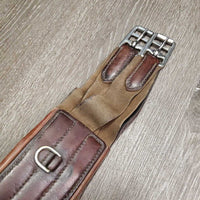 Anatomical Leather Girth, x1 els, 3x D Rings *gc, dry, rubs, hairy seams, rubs, deep creases, scrapes, older