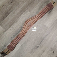 Anatomical Leather Girth, x1 els, 3x D Rings *gc, dry, rubs, hairy seams, rubs, deep creases, scrapes, older