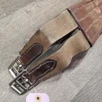 Anatomical Leather Girth, x1 els, 3x D Rings *gc, dry, rubs, hairy seams, rubs, deep creases, scrapes, older
