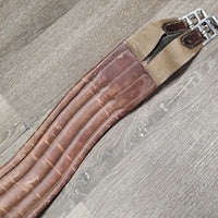 Anatomical Leather Girth, x1 els, 3x D Rings *gc, dry, rubs, hairy seams, rubs, deep creases, scrapes, older
