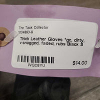 Thick Leather Gloves *gc, dirty, v.snagged, faded, rubs
