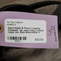 Nylon & Fleece Lungeing Cavesson *gc, clean, hairy, residue, faded, mnr stain
