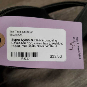 Nylon & Fleece Lungeing Cavesson *gc, clean, hairy, residue, faded, mnr stain