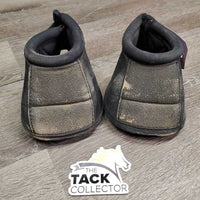 Pr No Turn Bell Boots, velcro *gc, dirt, rubs, pilly, faded