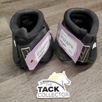 Pr No Turn Bell Boots, velcro *gc, dirt, rubs, pilly, faded
