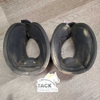 Pr No Turn Bell Boots, velcro *gc, dirt, rubs, pilly, faded
