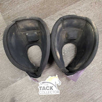 Pr No Turn Bell Boots, velcro *gc, dirt, rubs, pilly, faded
