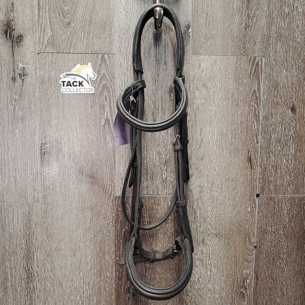 Rsd/Padded Soft Thick Leather Monocrown Bridle *gc, stains, dirt?residue, older, repaired noseband