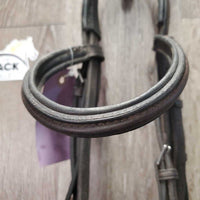 Rsd/Padded Soft Thick Leather Monocrown Bridle *gc, stains, dirt?residue, older, repaired noseband
