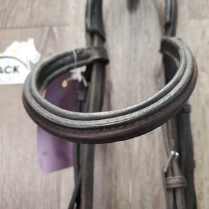 Rsd/Padded Soft Thick Leather Monocrown Bridle *gc, stains, dirt?residue, older, repaired noseband