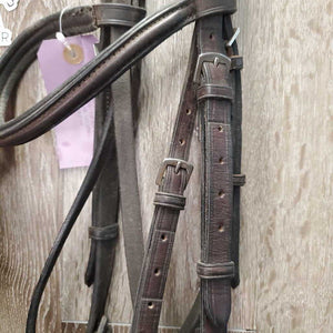 Rsd/Padded Soft Thick Leather Monocrown Bridle *gc, stains, dirt?residue, older, repaired noseband