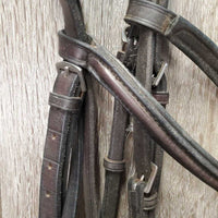 Rsd/Padded Soft Thick Leather Monocrown Bridle *gc, stains, dirt?residue, older, repaired noseband