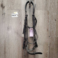Rsd/Padded Soft Thick Leather Monocrown Bridle *gc, stains, dirt?residue, older, repaired noseband
