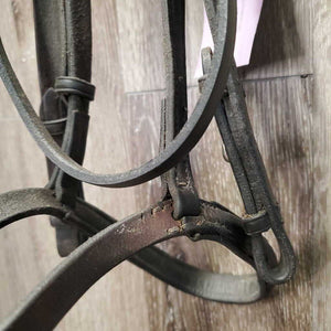 Rsd/Padded Soft Thick Leather Monocrown Bridle *gc, stains, dirt?residue, older, repaired noseband