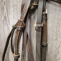 Flat Bridle *fair, v.dry, v.stiff, v.creased, loose keepers, rust, xholes
