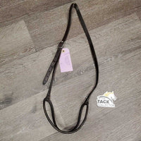 Rolled Leather Noseband *fair, cracks, clean, stains, xholes, trimmed, older
