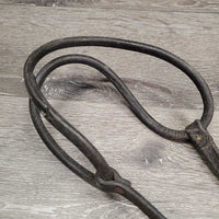 Rolled Leather Noseband *fair, cracks, clean, stains, xholes, trimmed, older
