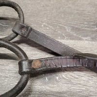 Rolled Leather Noseband *fair, cracks, clean, stains, xholes, trimmed, older
