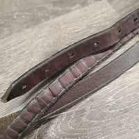 Rolled Leather Noseband *fair, cracks, clean, stains, xholes, trimmed, older
