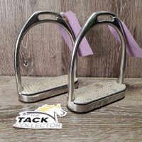 Fine Hvy Stirrup Irons, Thick Metal Grips *vgc, dirty, smooth edge rubs
