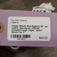 Med Eggbutt Bit *gc, stains, discolored, chewed, sharpish/rough edges, clean?