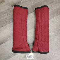 Front & Hind Shipping Boots, Fleece Lined *gc, hairy velcro, older, clean, rubs, faded edges, stain