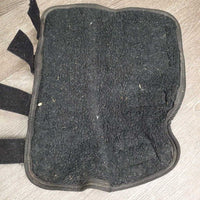 Front & Hind Shipping Boots, Fleece Lined *gc, hairy velcro, older, clean, rubs, faded edges, stain