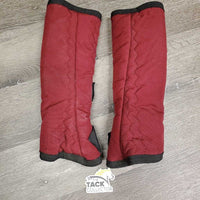Front & Hind Shipping Boots, Fleece Lined *gc, hairy velcro, older, clean, rubs, faded edges, stain
