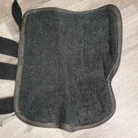Front & Hind Shipping Boots, Fleece Lined *gc, hairy velcro, older, clean, rubs, faded edges, stain